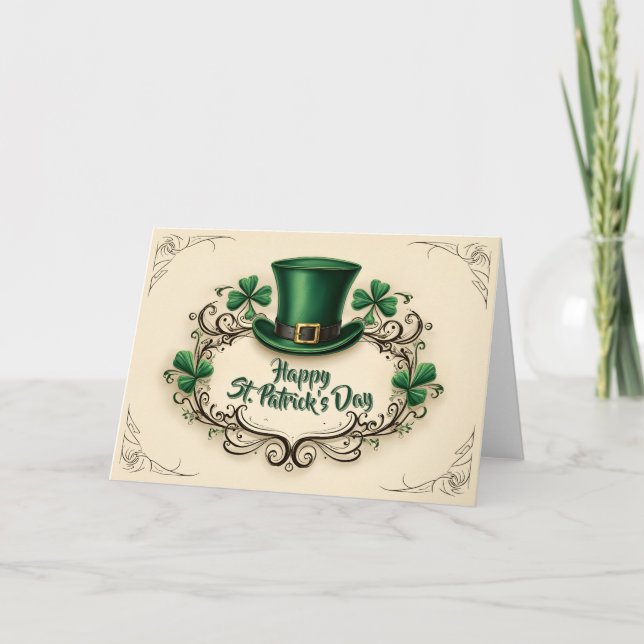 Happy St. Patrick’s Day Shamrock Design Thank You Card (Front)