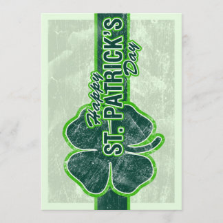 Happy St. Patrick’s Day Shamrock Grunge Invitation