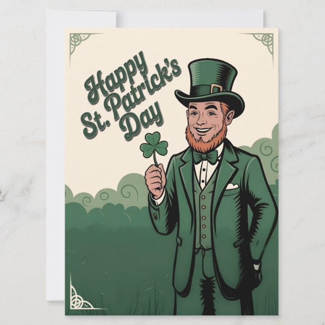 Happy St. Patrick’s Day Vintage Leprechaun (Front)