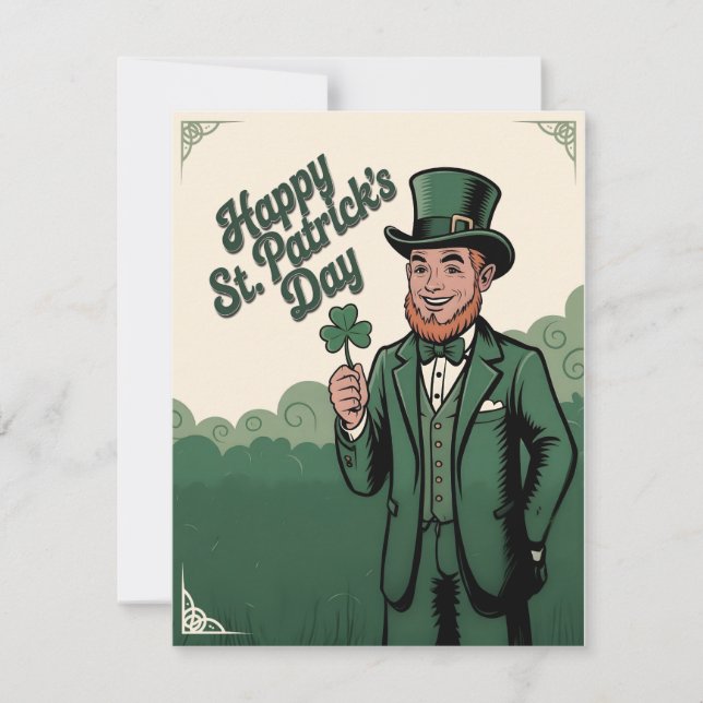 Happy St. Patrick’s Day Vintage Leprechaun (Front)