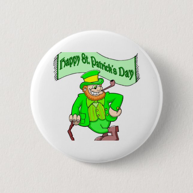 Happy St PAtrick's 6 Cm Round Badge (Front)