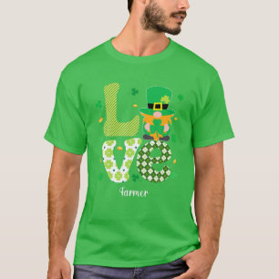 Happy St Patricks Cute Lucky Funny Farmer Gnome Le T-Shirt