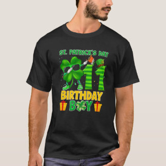 Happy St Patricks Day 11Th Birthday Clover Dabbing T-Shirt
