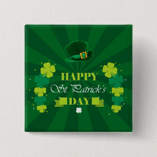 Happy St. Patrick's Day 15 Cm Square Badge