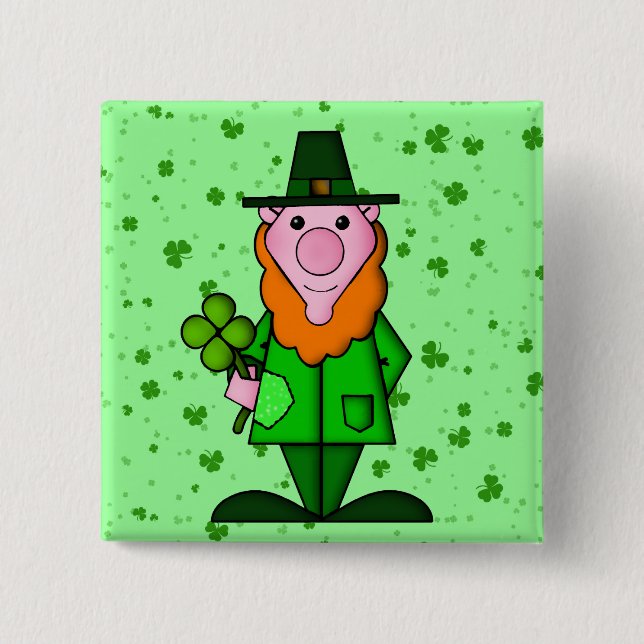 Happy St. Patrick's Day 15 Cm Square Badge (Front)