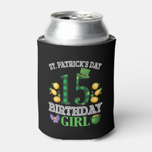 Happy St Patrick's Day 15 Years Old Birthday Lepre Can Cooler