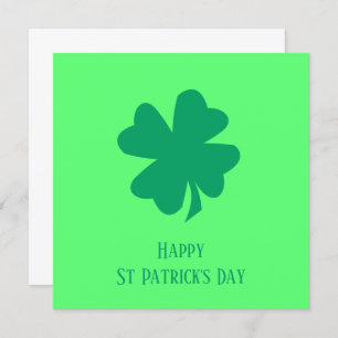 Happy St Patrick's Day  2025 Irish Green Shamrock Holiday Card
