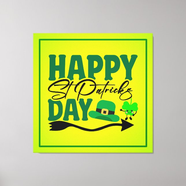 Happy St. Patrick's Day-66592 Canvas Print (Front)
