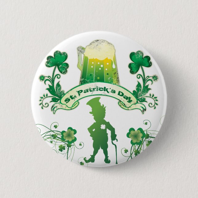 Happy St. Patrick's Day 6 Cm Round Badge (Front)