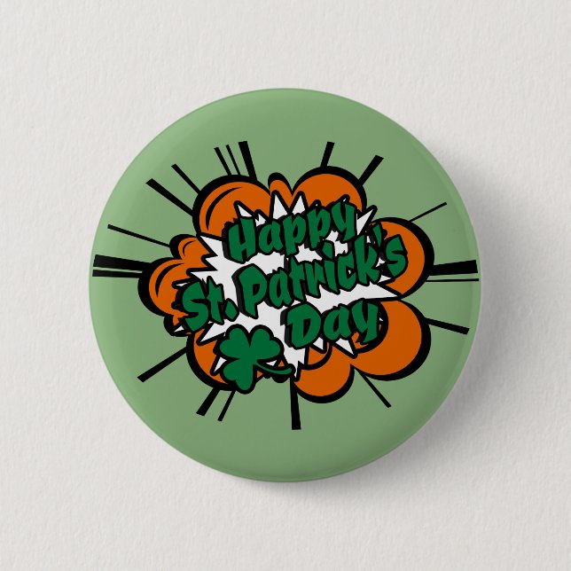 Happy St. Patrick's Day 6 Cm Round Badge (Front)
