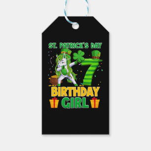 Happy St Patricks Day 7Th Birthday Unicorn Dabbing Gift Tags