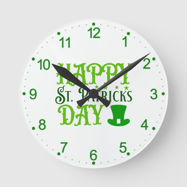 Happy St. Patrick's Day-88489 Round Clock (Front)
