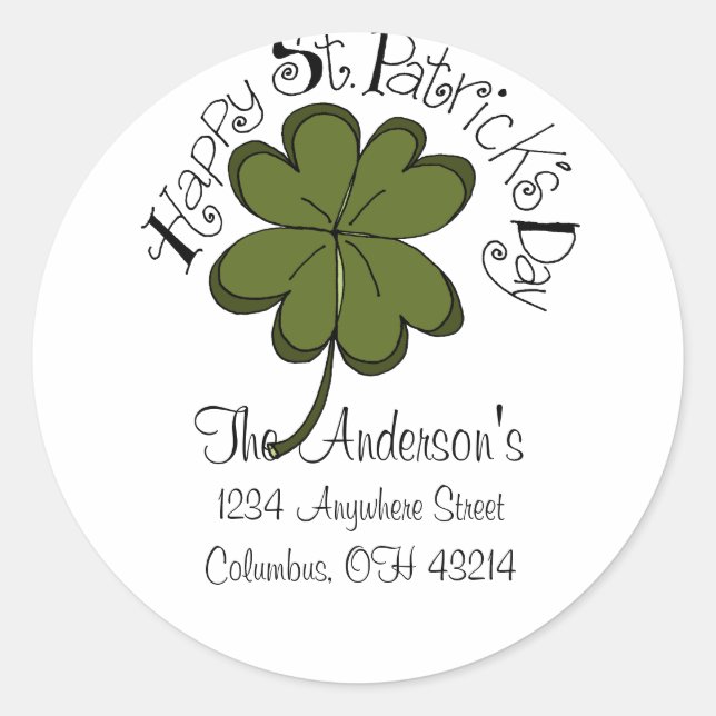 Happy St. Patrick's Day Address Labels (Front)
