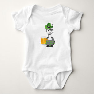 happy st patricks day alpaca baby bodysuit