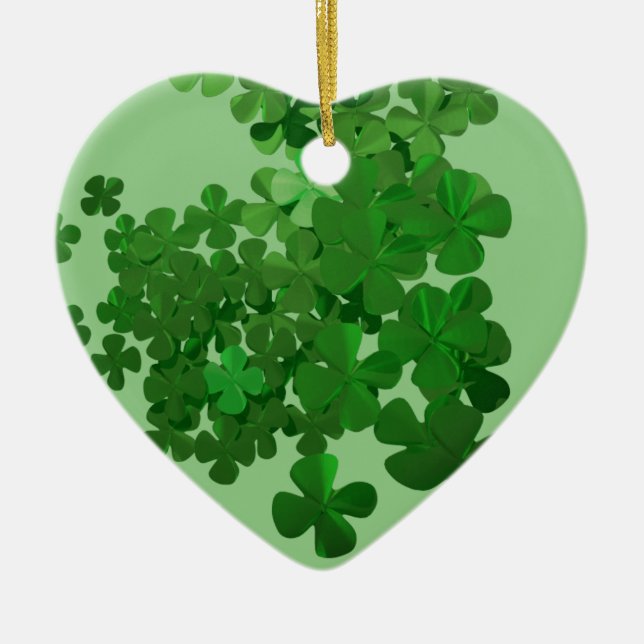Happy St Patrick's Day and Good Luck Ceramic Tree Decoration (Front)