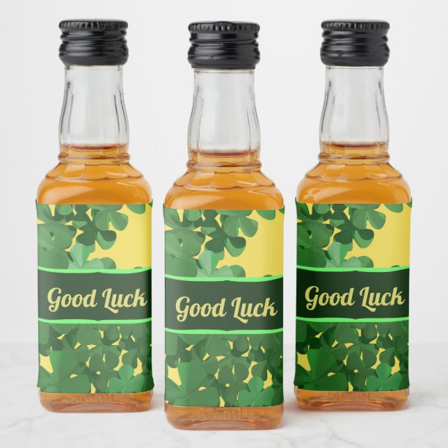 Happy St Patrick's Day and Good Luck Liquor Bottle Label (Bottles)