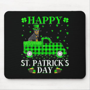 Happy St Patricks Day And Shamrock T Shirt Mouse Mat