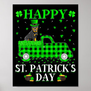 Happy St Patricks Day And Shamrock T Shirt  Poster