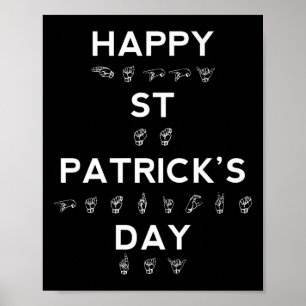 Happy St Patrick's Day ASL Deaf Awareness Poster