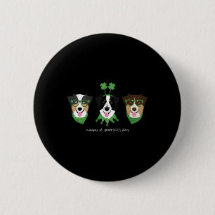 Happy St Patricks Day Australian Shepherd Dogs Cut 6 Cm Round Badge