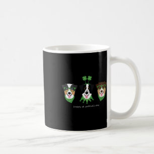 Happy St Patricks Day Australian Shepherd Dogs Cut Coffee Mug