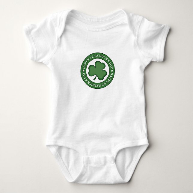 Happy St. Patricks Day Baby Bodysuit (Front)