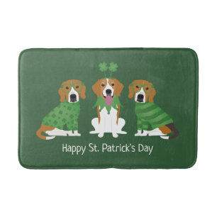 Happy St Patricks Day Beagle Dogs Bath Mat