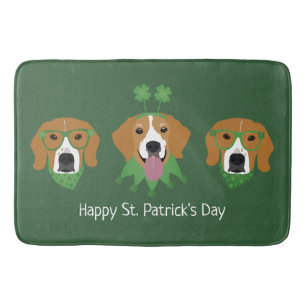 Happy St Patricks Day Beagle Dogs Bath Mat