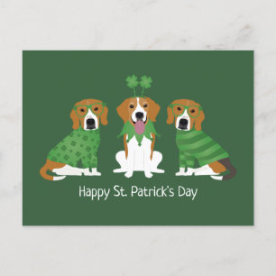 Happy St Patricks Day Beagle Dogs Postcard