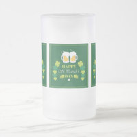 Happy St. Patricks Day Beer and Clovers