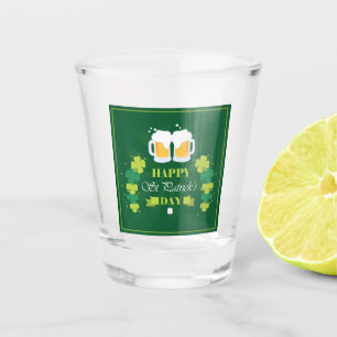 Happy St. Patricks Day Beer and Clovers Shot Glass