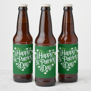 Happy St Patrick's Day Beer Bottle Label