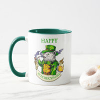 Happy St. Patrick's Day Beer Irish Cat Funny Coffe