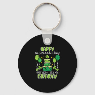 Happy St Patricks Day Birthday Bday Men Women Kids Key Ring