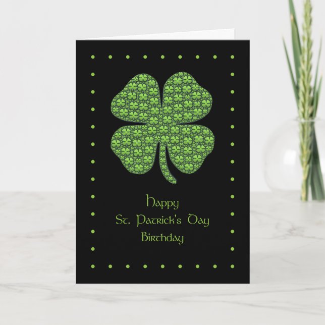 Happy St. Patrick's Day Birthday Card (Front)
