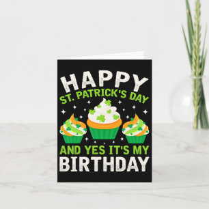 Happy St Patricks Day Birthday Saint Paddys Women Card