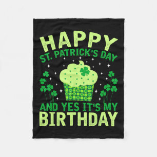 Happy St Patricks Day Birthday Saint Paddys Women Fleece Blanket