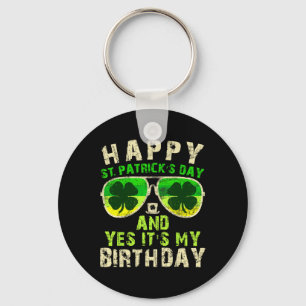 Happy St Patricks Day Birthday Saint Paddys Women Key Ring
