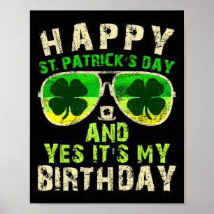 Happy St Patricks Day Birthday Saint Paddys Women  Poster
