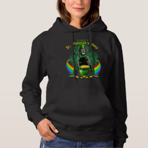 Happy St Patricks Day Black Lab Leprechaun Hat Sha Hoodie