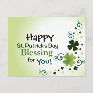 Happy St. Patrick's Day Blessing For You Postcard