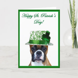 Happy St. Patrick's Day Boxer greeting card