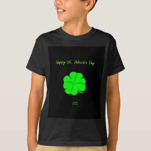 Happy St.  Patrick's Day Boys Black Basic T Shirt
