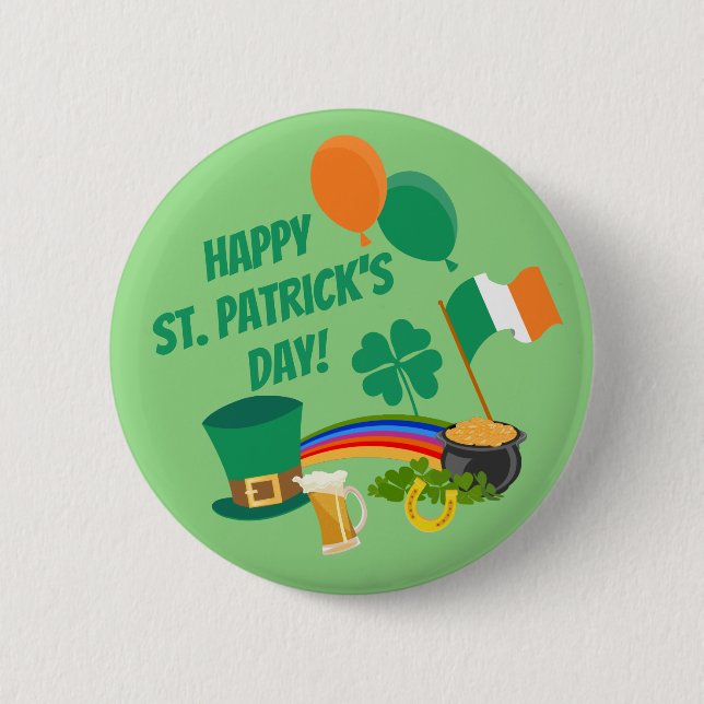 Happy St. Patrick's  Day Button (Front)