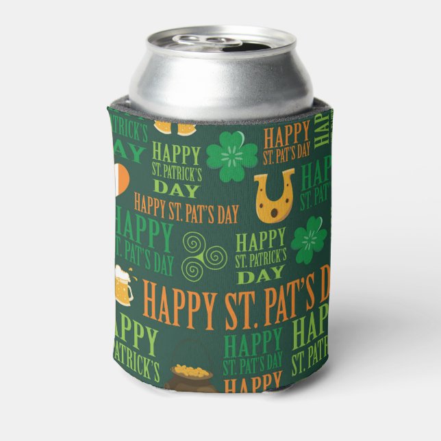 Happy St. Patrick's Day Can Cooler (Can Back)
