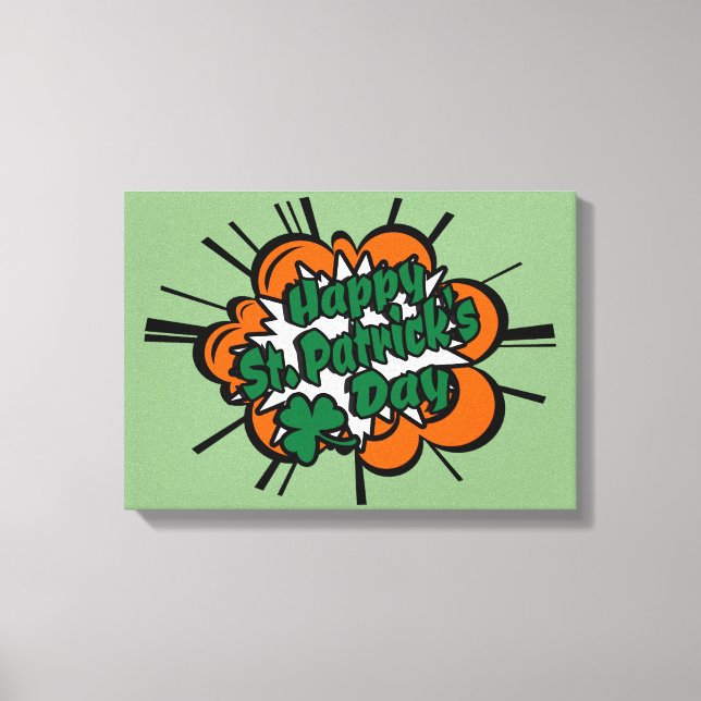 Happy St. Patrick's Day Canvas Print (Front)
