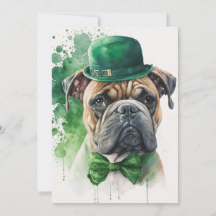 Happy St. Patrick's Day Card With Dog