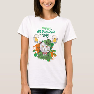 Happy St. Patrick's Day- Cat  T-Shirt