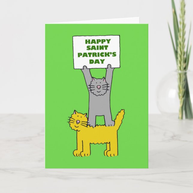 Happy St Patrick's Day Cats Card (Front)