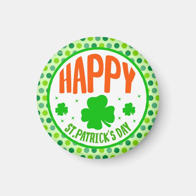 Happy St. Patrick's Day Circle Design-63501 Magnet (Front)